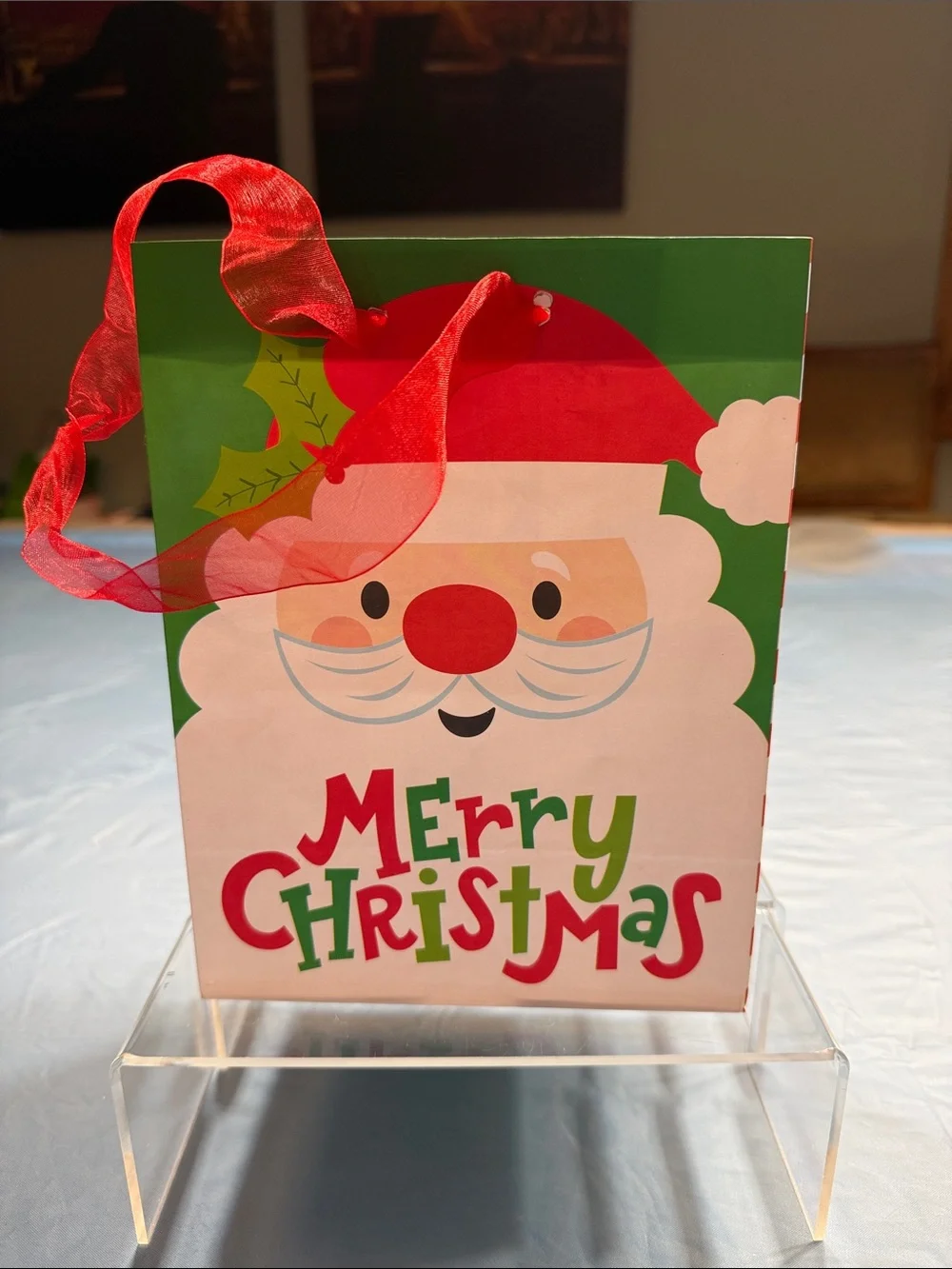 5 Festive Red Holiday Gift Bag Set with Plaid & Cocoa Designs